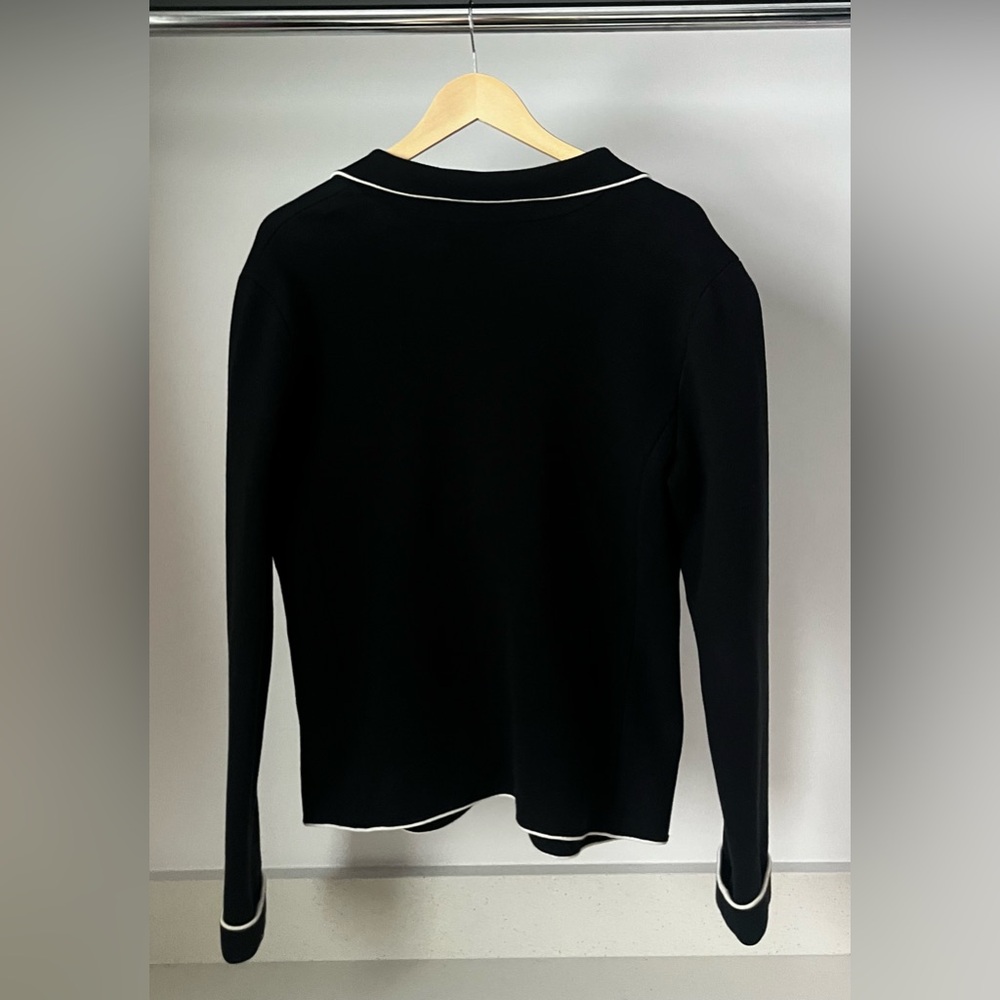 Ralph Lauren - 100% Cotton Sweater Knit Blazer Jacket - Black (Size: XL) - Picture 3 of 11